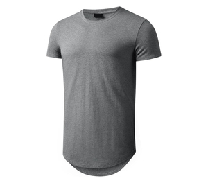 Camiseta de manga larga con dobladillo curvo, personalizada, lisa, con parte inferior redonda, estampada, 100% algodón, para hombre. - Product Image 4