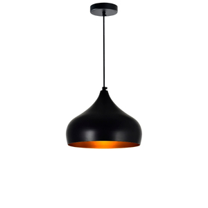 Lampe suspendue en métal noir en forme de cloche, luminaire de plafond intérieur LED E27, grande taille, design monté, lampe suspendue faite à la main - Product Image 1