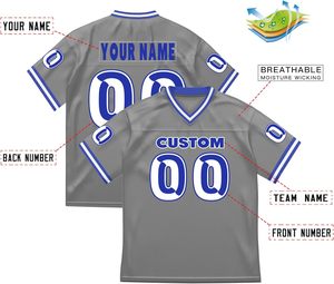 ผู้ผลิตเสื้ออเมริกันฟุตบอลแบบกำหนดเอง ผ้าอินเตอร์ล็อค พิมพ์ DTF ระบายอากาศได้ดี กำหนดชื่อและหมายเลขผู้เล่นได้ตามต้องการ รับผลิตแบบ OEM ODM เสื้อผ้าระดับมืออาชีพ - Product Image 6