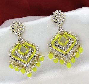 Pendientes de Aro Geométricos de Aleación Chapada en Oro para Mujer, con Cristales de Imitación y Perlas de Imitación, Estilo Bohemia, para Fiestas - Product Image 1