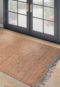 Alfombra de yute oscura con borde festoneado, alfombra boho tejida a mano para sala de estar, dormitorio, hoteles, habitaciones comerciales - Product Image 2