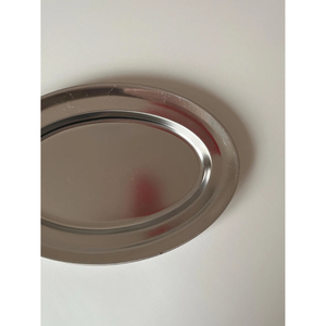 Plateau de service ovale élégant en métal plaqué argent, style moderne, design simple, idéal pour la décoration intérieure et les événements – Vente chaude - Product Image 5