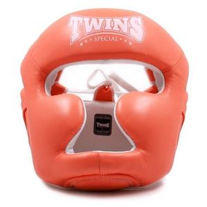 หมวกป้องกันศีรษะสำหรับชกมวยแบบเต็มใบ รุ่น Twin Orange คุณภาพสูง วัสดุ PU สำหรับฝึกซ้อมศิลปะการต่อสู้ - Product Image 1