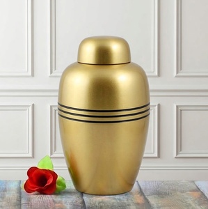 Urnas funerarias para adultos, estilo antiguo, con manchas de mármol amarillo y estampado floral, para cenizas humanas, de Falah International - Product Image 3