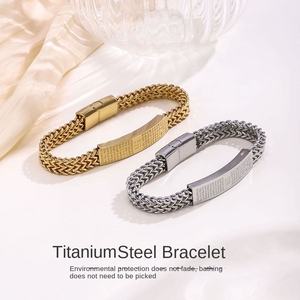 Stainless Steel Chain Link Bracelet 18K Gold Plated <b>Men</b> Punk Style Anniversary Gift Customized Size Heavy Statement Jewelry - Product Image 3