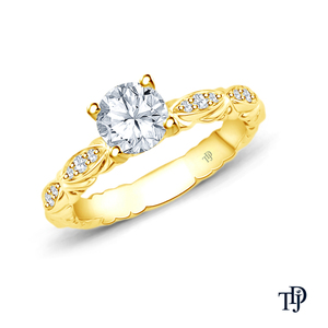 Bague de fiançailles élégante en or 10 carats avec diamant (naturel) de taille marquise et pierre centrale détaillée, vente en gros OEM, fabricant et détaillant - Product Image 3