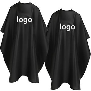 Cape de coiffure professionnelle, résistante à l'eau, confortable, en polyester, anti-adhésive, fermeture réglable au cou, logo d'entreprise personnalisé - Product Image 2