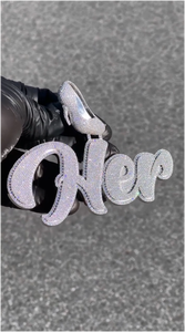 CONCEPTION Joyería Hip Hop Personalizable, Colgante con Inicial de Letra en Moissanita de Lujo con Certificación GRA, Plata 925 VVS para Hombre - Product Image 3