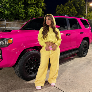 Wholesale <b>brushed</b> fleece womens sweatsuit fleece sweatsuit oversized sweatsuit for streetwear brands - Product Image 3