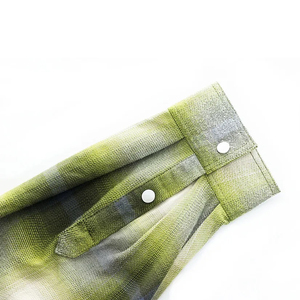 Camisas de Franela a Cuadros Verdes para Hombre, Estilo Urbano, Casual, de Moda, Manga Larga, Cuello Camisero, Otoño, Tejidas - Product Image 3