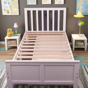 Lit convertible blanc pour tout-petit en bois massif, taille double, avec rangement, mobilier moderne pour chambre d'enfant - Product Image 4