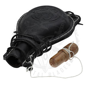 Bouteille d'eau en cuir en forme de goutte d'eau, en cuir de vache véritable, style médiéval, Costrel - Product Image 4