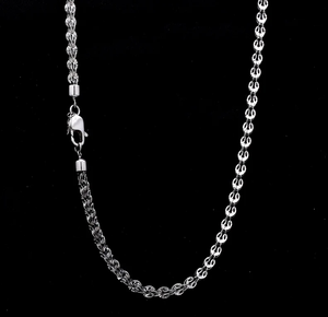 Solid 925 Sterling <b>Silver</b> Plated Twisted Singapore Chain Necklace Unisex Classic Daily Wear Zinc Alloy Jewelry - Product Image 2