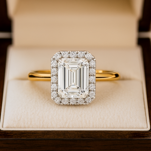 Original 18K Gold VVS Moissanite Solitaire Wedding Band for <b>Men</b> IGI Certified Fine Emerald Cut Diamond 925 <b>Silver</b> <b>Ring</b> - Product Image 1