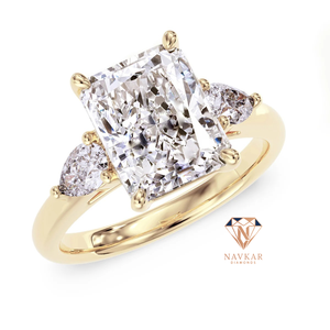 Anillo de Compromiso de Moissanita con Corte Princesa para Mujer, Diseño de Última Moda, Anillo de Boda Chapado en Plata de Ley 925 para Unisex - Product Image 2