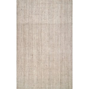 Tapis d'intérieur en jute tressé fait main, couleur unie, rectangulaire, style moderne, à poils ras, épaisseur moyenne, réversible, antidérapant, séchage rapide - Product Image 4