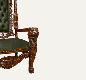 Silla de Trono Clásica de Lujo en Madera de Caoba Sólida y Duradera para Hotel, Sala de Estar o Apartamento - Product Image 5