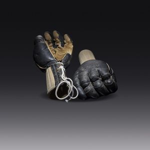 Guantes de boxeo de cuero de medio dedo con cierre de cordones en la muñeca para artes marciales para adultos - Product Image 4