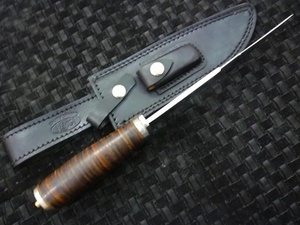 Couteau de chasse Bowie à lame fixe en acier Damas fait main sur mesure, avec double étui à pression, garantie de 3 ans, vente en gros A&M - Product Image 5