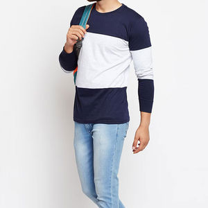 เสื้อยืดคอกลมแขนยาวผู้ชาย ผ้าโพลีเอสเตอร์/คอตตอนคุณภาพสูง ทรงหลวม สีพื้น รักษ์โลก รับสั่งพิมพ์ลาย - Product Image 4