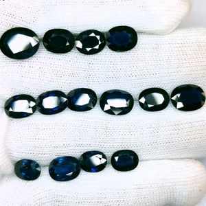 Zafiro Africano, Corte Ovalado Facetado, Juego de 14 Piezas, 31.02ct, Piedras Preciosas Naturales Calentadas, Claridad Limpia, Para Joyería - Product Image 1