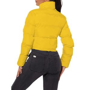 Latest Arrival Top quality <b>Women</b> Puffer <b>Jacket</b> Solid Color Full Zip Waterproof Thickened Embroidered Winter Outerwear OEM - Product Image 4