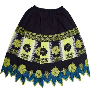 New Sale Female Hawaiian Floral Pattern Mini <b>Skirt</b> <b>Elastic</b> <b>Waist</b> High Street Style Embroidery Polyester/Cotton Island - Product Image 1