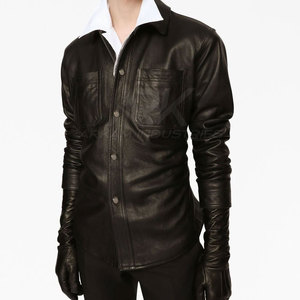 Camisa de Cuero Estilo Vaquero, Ajuste Cómodo, Cuero Suave de Primera Calidad, Sensación Ligera, Estilo para Uso Diario - Product Image 5