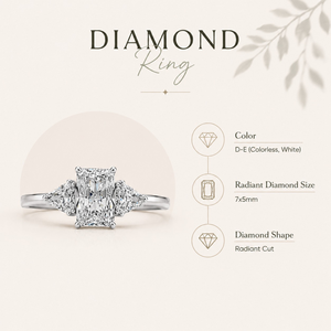 แหวนเพชรทรงครึ่งวงกลม 7x5 มม. เพชรเลี้ยงในห้องปฏิบัติการ รับรองโดย IGI ทอง 18K สินค้าหรูหรา ขายส่ง OEM คุณภาพสูงสำหรับผู้หญิง รุ่น Radiant Trio Ring ยอดนิยม - Product Image 5