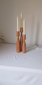 Wooden candle holder Home table decoration <b>Set</b> of 3 candle holder rustic wedding gift tealight pillar candle holder - Product Image 2