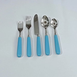Ensemble de couverts de luxe en acier inoxydable avec manche en rotin vert, ensemble de couverts en résine, ensemble de couverts en acier, ensemble de couverts en résine - Product Image 4