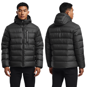 Custom Men Waterproof Hooded Stand Collar Puffer Jacket Premium Winter <b>Coat</b> with High Street Style - Product Image 2