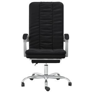 Chaise de bureau inclinable en similicuir noir avec mousse et bois contreplaqué pour les joueurs - Product Image 3