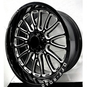 Rines Forjados Negros Cóncavos Profundos de 22, 24, 26 y 28 Pulgadas para GMC Sierra 2500/3500 HD, <span class=keywords><strong>Hummer</strong></span> <span class=keywords><strong>H2</strong></span>, Estilo H, Todoterreno, 8x170 - Product Image 1