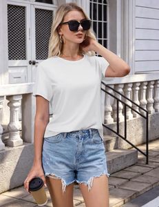 <b>Women's</b> Casual Digital Printing <b>Cap</b> <b>Sleeve</b> <b>T</b>-<b>Shirt</b> Regular Fit Breathable Knitted 100% Cotton Turtleneck Anti-UV Anti-Wrinkle - Product Image 4