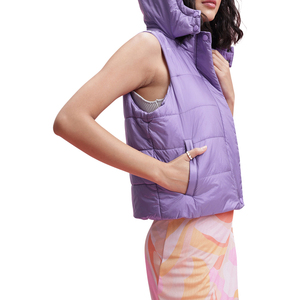 Chaleco Corto Acolchado Informal de Invierno para Mujer, con Cierre de Cremallera, Resistente al Viento, Color Sólido, Sin Mangas - Product Image 2