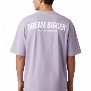 Camisetas al por mayor personalizadas para hombre, de gran tamaño, ecológicas, de poliéster de 220 g, con estampado serigráfico, manga raglán, holgadas y de corte amplio. - Product Image 4