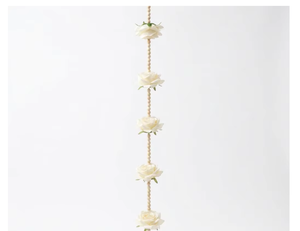 Traditional Orange Paper Wall Hanging With White Cow Tassels And Beads For Diwali Indoor Entryway Decor - Product Image 6