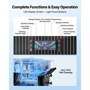 Machine à glace molle professionnelle 2200W à 3 saveurs, modèle de comptoir, rendement 20-28L/H avec 2 bacs de 6L, Série 2020 - Product Image 4