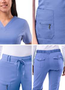 Luxury Fashion Hospital Scrubs <b>Set</b> <b>Doctor</b> Nurse Medical Uniform Jogger Pants Top Custom Logo High Quality Unisex Wholesale - Product Image 2