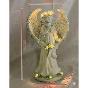 Statue d'ange de jardin décorative d'extérieur avec lumière LED solaire - Product Image 3