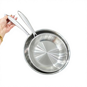 Premium Stainless Steel Fry Pan Designed For Modern Kitchens Offering Exceptional Heat Distribution Durability For Sale - Product Image 1