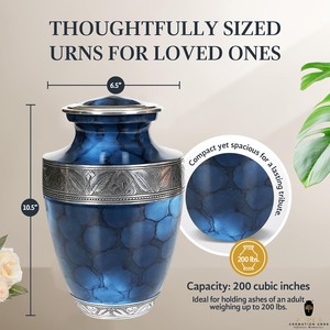 โกศบรรจุอัฐิโลหะสีน้ำเงินลายหินอ่อนสำหรับผู้ใหญ่ |   โกศแกะสลักแบบกำหนดเองได้ ดีไซน์เป็นมิตรกับสิ่งแวดล้อม ทนทาน |   220 - Product Image 3