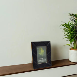 Modern <b>Black</b> Wooden <b>Photo</b> <b>Frame</b> With Resin Inlay Diamond Texture Handcrafted Picture <b>Frame</b> For Home Decor - Product Image 1