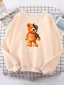 Sudadera con capucha para mujer, estilo profesional, con diseño de oso de peluche que te muestra lo que realmente soy, sudadera informal oversize para mujer, estilo hipster - Product Image 3
