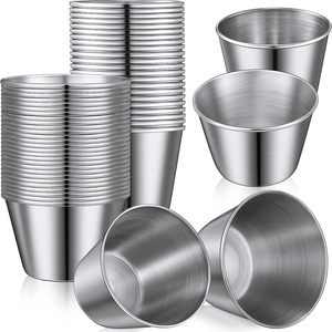 Mini tazas de acero inoxidable para salsa, chutney, kétchup, especias y salsas, ideales para servir al por mayor. - Product Image 1