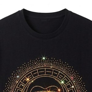 Wholesale High Quality Men's <b>Rhinestones</b> Drop Shoulder Oversized T Shirt 100% Cotton Streetwear Bulk <b>Top</b> Clothing Outwear Shirts - Product Image 5