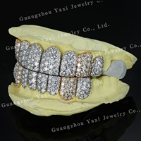 Grillz dentaires personnalisés en forme de nid d'abeille, style Hip Hop, en Argent S925 et Or 10k 14k 18k, pour homme et femme