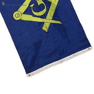 Bannières de régalia maçonniques en tissu satiné de qualité supérieure, brodées sur mesure, pour la décoration traditionnelle des loges, avec élégante frange dorée et épingle de sûreté - Product Image 6