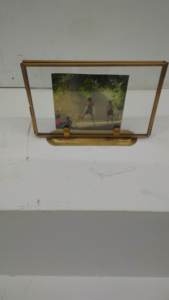 Artisan Design Brass/Glass Rectangle <b>Photo</b> <b>Frame</b> Horizontal Display Stand Desk Decor Tabletop Picture <b>Frame</b> - Product Image 2